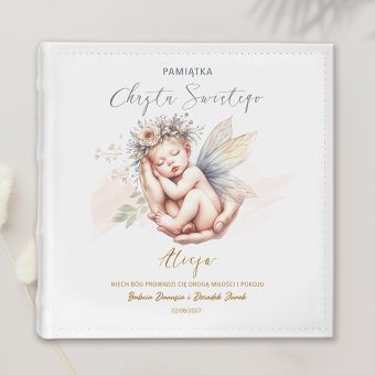 Personalizowany ALBUM na Zdjęcia Elegancki Prezent dla Dziewczynki na Chrzest