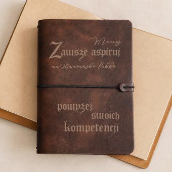NOTATNIK Brązowy z Cytatem Zawsze Aspiruj Gadżet dla Fana Serialu 1670