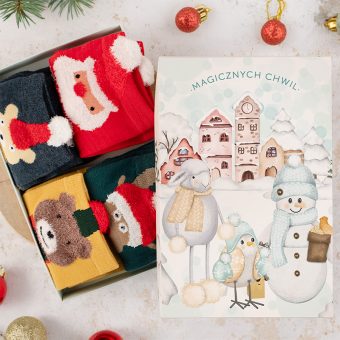 SKARPETKI Świąteczne w Pudełku Gotowy Prezent na Boże Narodzenie