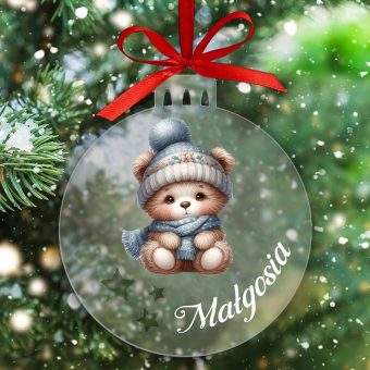 BOMBKA Akrylowa z Imieniem Upominek Świąteczny dla Dziecka