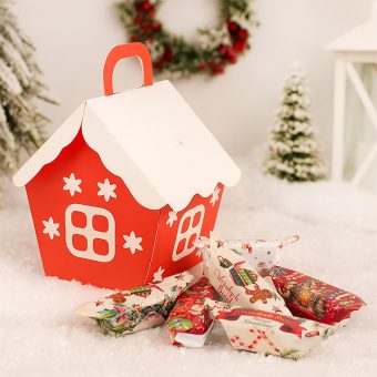 PUDEŁKO Domek z Krówkami Świątecznymi Słodki Upominek na Święta