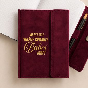 NOTES Welurowy Spersonalizowany Prezent dla Babci