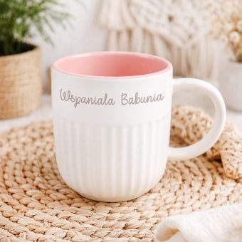 KUBEK Żłobiony Design Prezent dla Babci z Imieniem