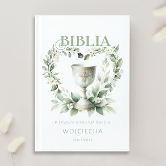 Personalizowana BIBLIA Exclusive na Komunię Pozłacane Brzegi