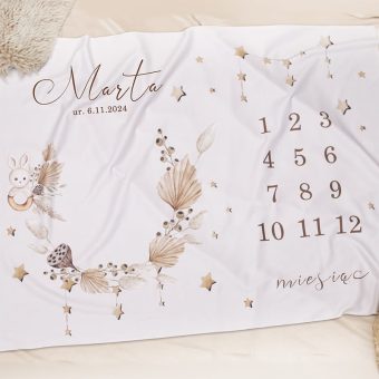 FOTOMATA z Miesiącami do Zdjęć Dziecka w Stylu Boho