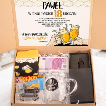 ZESTAW Prezentowy na Osiemnastkę dla Fana Piwa i Motoryzacji