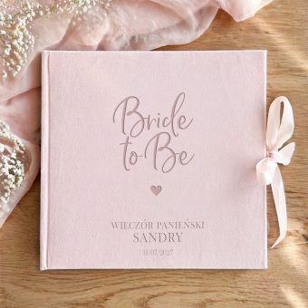 ALBUM Welurowy ze Wstążkami na Zdjęcia z Panieńskiego Bride to Be