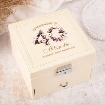 Elegancka SZKATUŁKA na Biżuterię Prezent na 40 Urodziny dla Kobiety