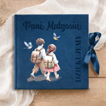 Welurowy ALBUM ze Wstążkami Elegancki Prezent dla Nauczyciela