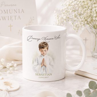 KUBEK Komunijny Praktyczny Prezent dla Chłopca na Komunię
