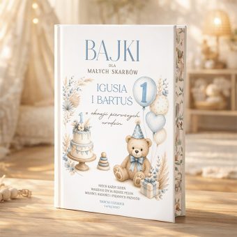 KSIĄŻKA z BAJKAMI Wspólny Prezent na Roczek dla Bliźniaków