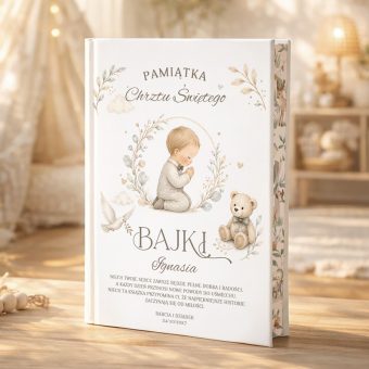 KSIĄŻKA z Bajkami Prezent na Chrzest Chłopca