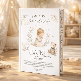 KSIĄŻKA z Bajkami Prezent na Chrzest Dziewczynki