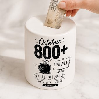 SKARBONKA Ostatnie 800+ Zabawny Prezent na 18 Urodziny