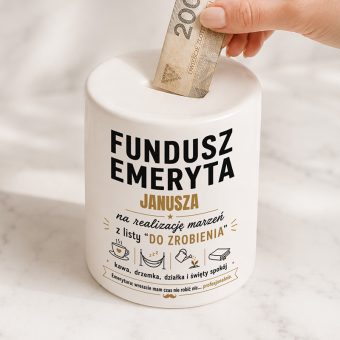 SKARBONKA z Imieniem Prezent dla Emeryta