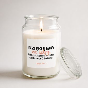 ŚWIECA zapachowa w szkle Dziękujemy za Iskrę