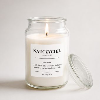 ŚWIECA zapachowa w szkle personalizowana dla Nauczyciela