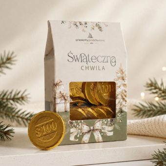 MONETY Czekoladowe w Pudełeczku Słodki Prezent na Święta