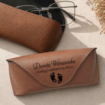 Skórzane ETUI do Okularów Personalizowany Prezent dla Podologa