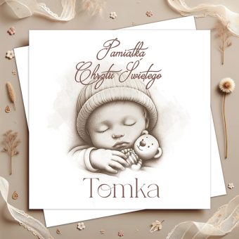 KARTKA Personalizowana Prezent na Chrzest Święty Chłopca