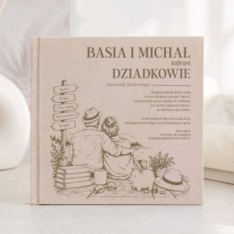 Welurowa KSIĘGA na Zdjęcia i Wspomnienia Wspólny Prezent dla Dziadków