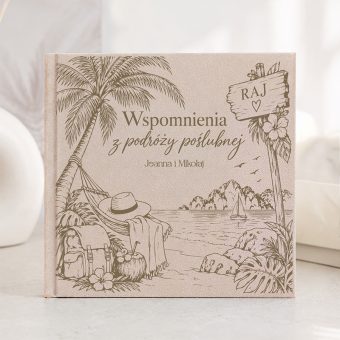 Welurowa KSIĘGA Wspomnień na Zdjęcia i Wpisy z Podróży Poślubnej