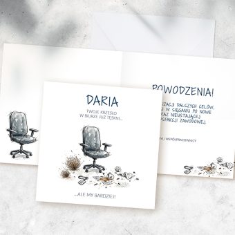 KARTKA Personalizowana na Odejście z Pracy Pracownika Biurowego