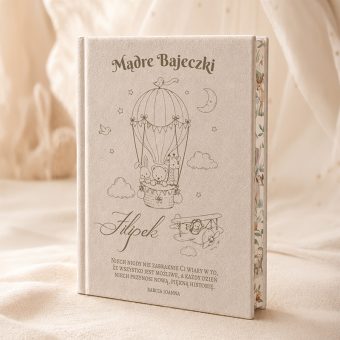 Welurowa KSIĄŻKA z Bajeczkami Personalizowany Prezent dla Dziecka