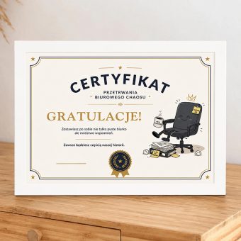 CERTYFIKAT w Ramce Prezent na Pożegnanie z Pracy