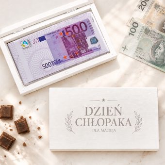 ZESTAW Pudełko na Pieniądze z Czekoladą Prezent na Dzień Chłopaka
