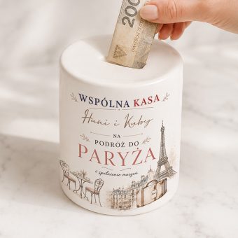 SKARBONKA z Celem na Podróż do Paryża Prezent dla Pary
