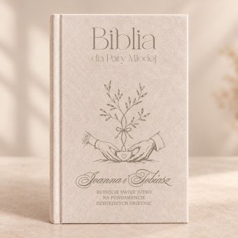 Welurowa BIBLIA Personalizowana Religijny Prezent na Ślub Kościelny
