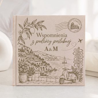 Welurowy ALBUM Wspomnień z Podróży Poślubnej do Włoch