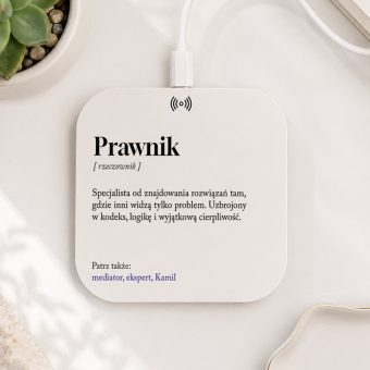 Personalizowana ŁADOWARKA Indukcyjna z Definicją Prezent dla Prawników
