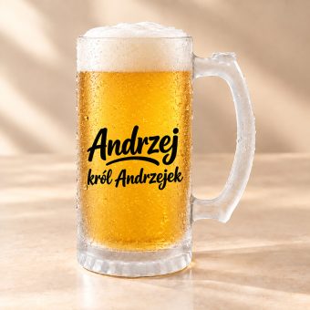 Matowy KUFEL do Piwa Prezent dla Andrzeja na Imieniny Andrzejki
