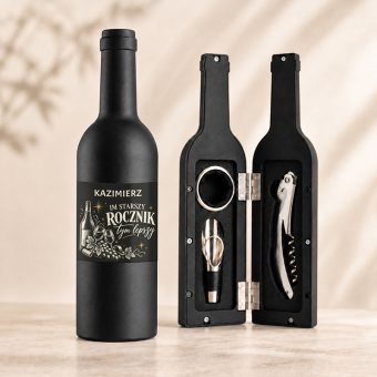 Personalizowany ZESTAW do Wina jak Butelka Prezent na Urodziny